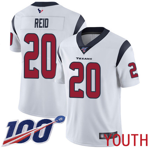 Houston Texans Limited White Youth Justin Reid Road Jersey NFL Football #20 100th Season Vapor Untouchable